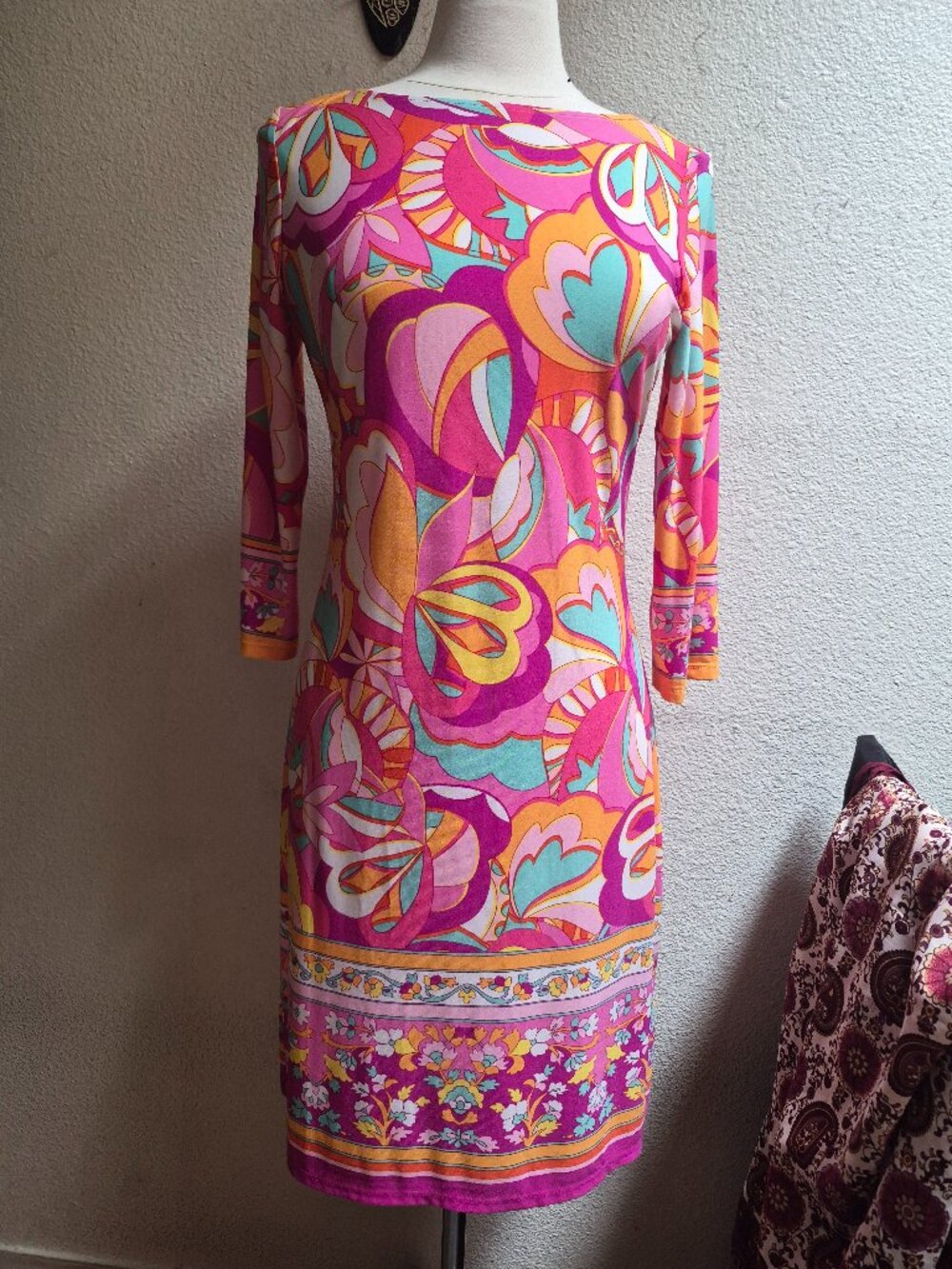 Londoin Times Medium 3/4 Sleeve Retro Psychedelic Mod Dress